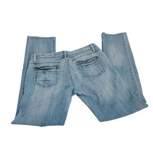C’est Toi Blue 5 Pocket Zipper Detail Jeans, Juniors Size 11